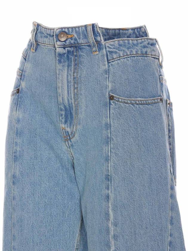 Women's Stone Washing Panel Wide Jeans Blue - MAISON MARGIELA - BALAAN 4