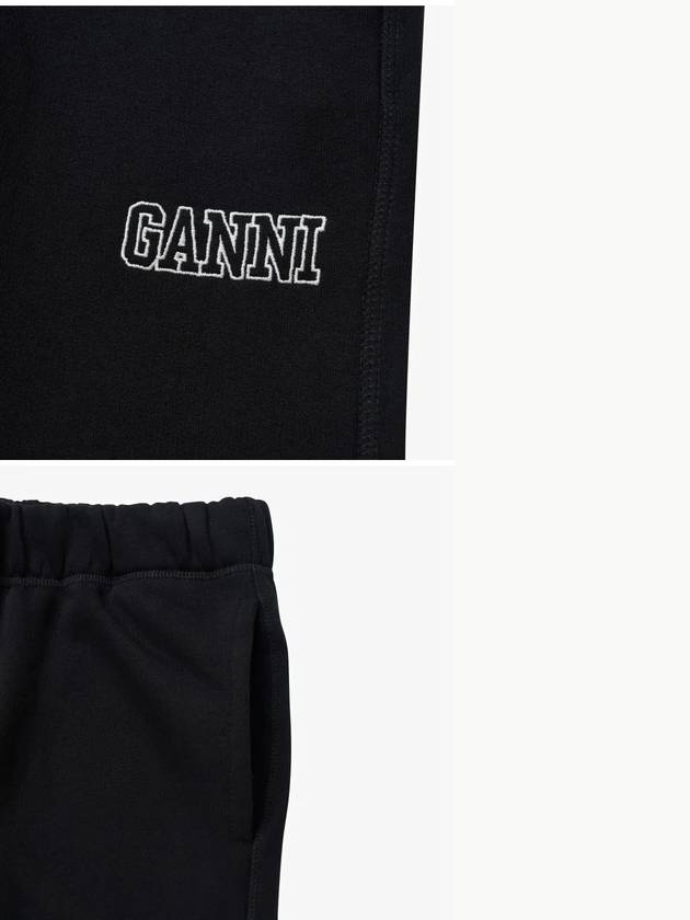 Side Logo Cotton JoGGer Track Pants Black - GANNI - BALAAN 4