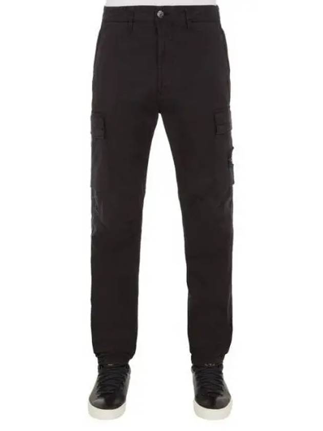 Compass Badge Gabardine Cargo Straight Pants Black - STONE ISLAND - BALAAN 2