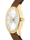 G Timeless Bee Brown Leather Watch Gold YA1265022 - GUCCI - BALAAN 4