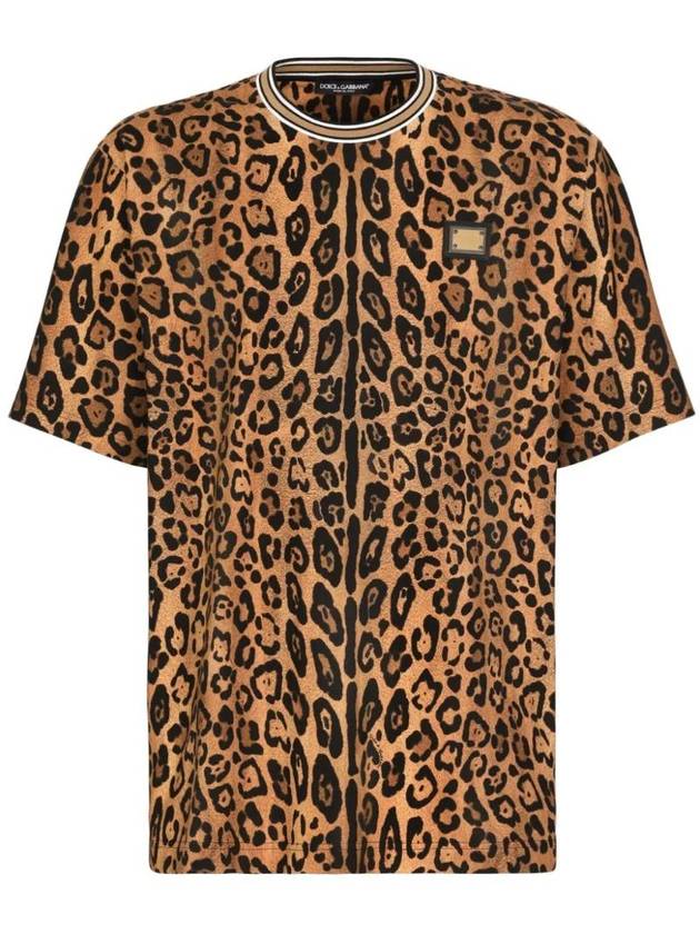 leopard print cotton T shirt G8PN9TII7B0 - DOLCE&GABBANA - BALAAN 1