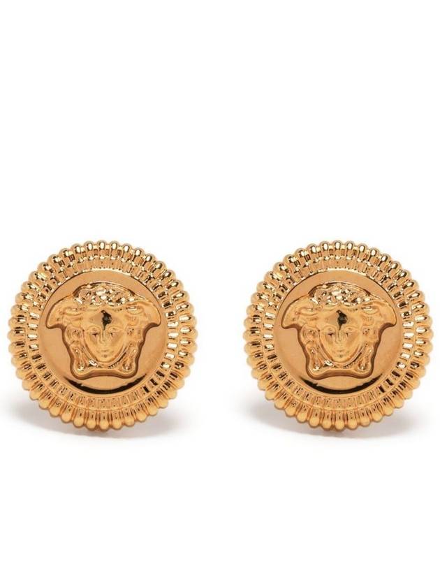 Medusa Plaque Detail Earrings Gold - VERSACE - BALAAN 2