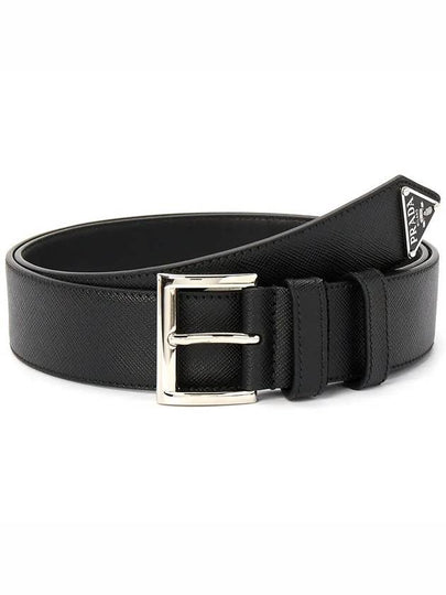 Saffiano Leather Belt Black - PRADA - BALAAN 2