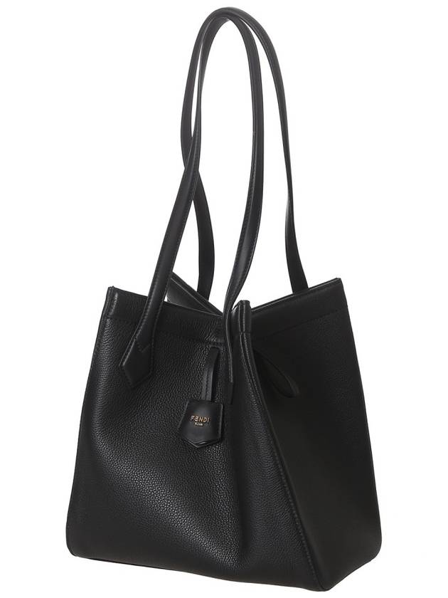 Origami Medium Leather Tote Bag Black - FENDI - BALAAN 3