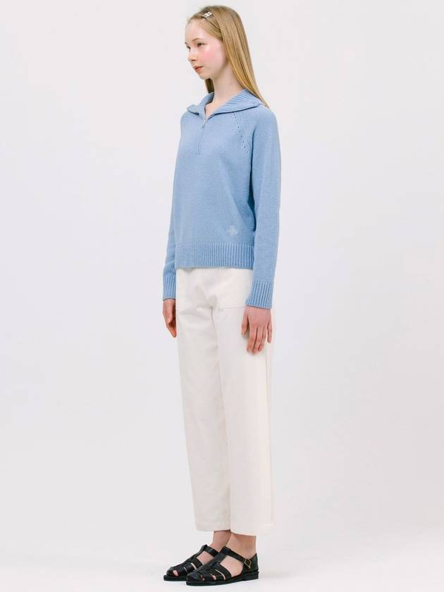 JK Boocle Half Zip Up Knit Top Sky Blue - JUN BY JUN K - BALAAN 3