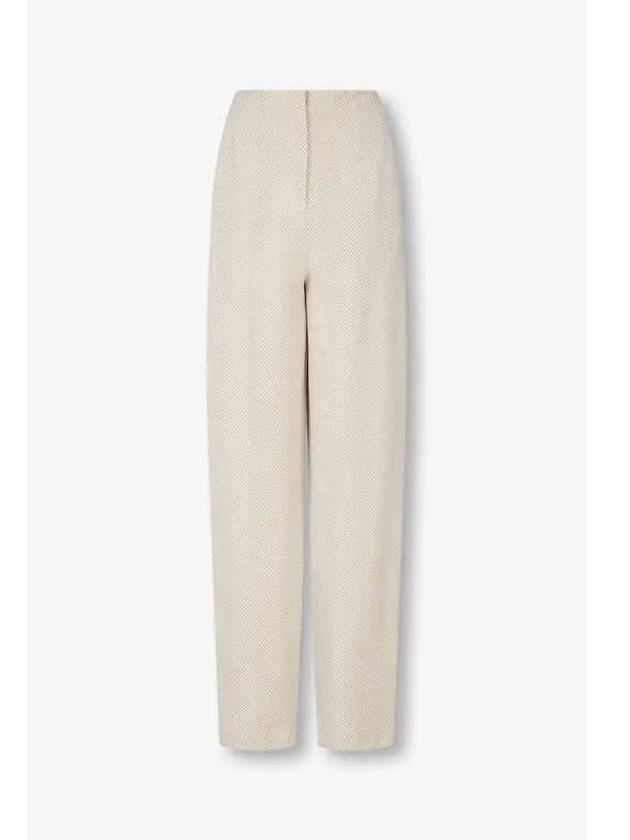 Women s Chevron Tissue Bandless Pants Ivory - EMPORIO ARMANI - BALAAN 1