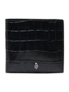 Mini Skull Crocodile Bicycle Wallet Black - ALEXANDER MCQUEEN - BALAAN 1