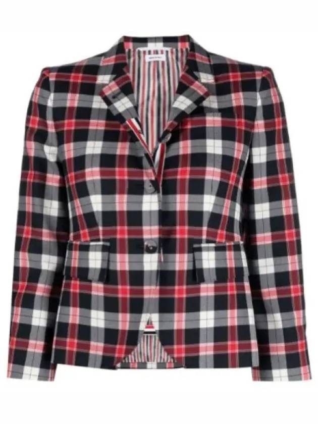 Tartan Twill High Armhole Sports Jacket Red - THOM BROWNE - BALAAN 2