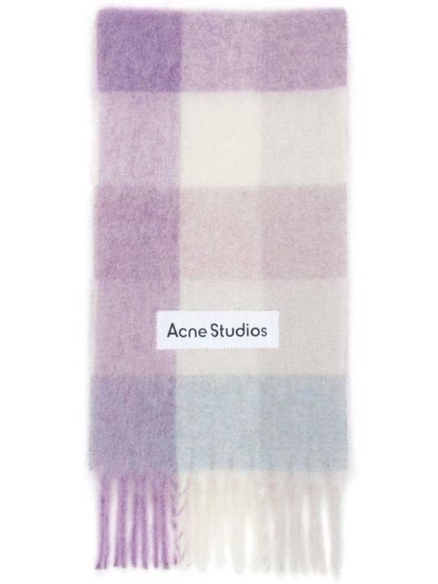 Check Mohair Muffler Lilac - ACNE STUDIOS - BALAAN 1