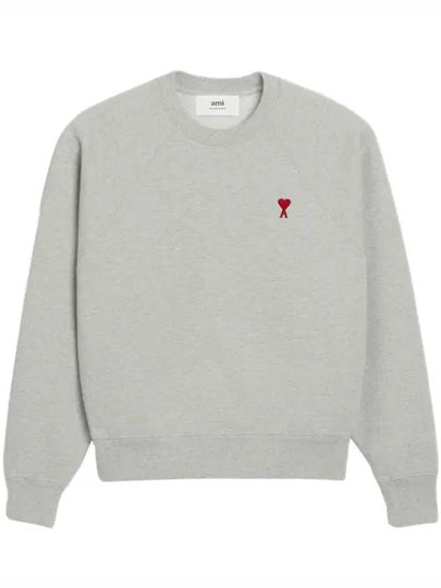 Cotton Heart Logo Sweatshirt Grey - AMI - BALAAN 2