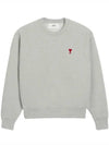 Cotton Heart Logo Sweatshirt Grey - AMI - BALAAN 3