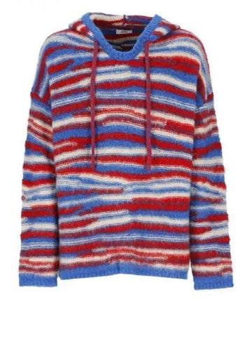 Oversized Hoodie Knit Red Blue 07N015 hooded 1013355 - ERL - BALAAN 1