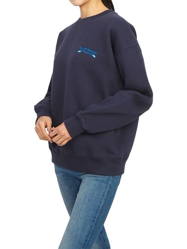 Women's Brushed Sweatshirt Navy - MAISON KITSUNE - BALAAN 6