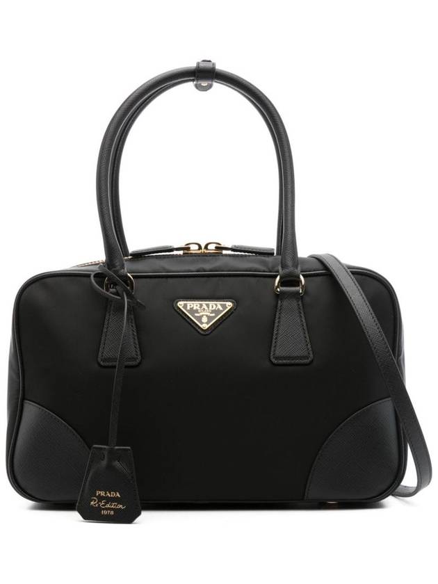 Re-Edition 1978 Re-Nylon Saffiano Leather Medium Tote Bag Black - PRADA - BALAAN 2