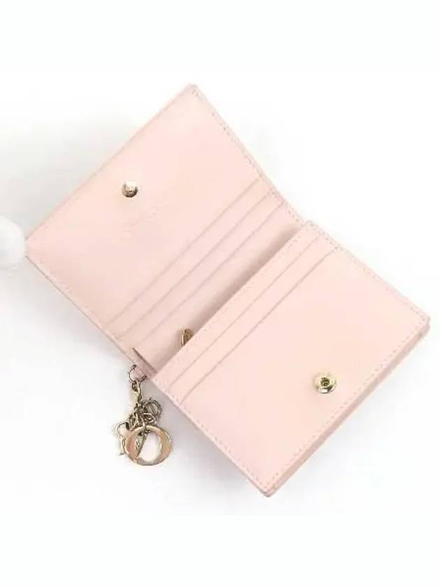 Cannage sheepskin mini wallet powder pink S0178ONMJ M973 - DIOR - BALAAN 3