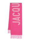 Lecharpe Fringe Logo Virgin Wool Muffler Pink - JACQUEMUS - BALAAN 2