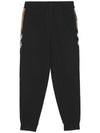 Women's Check Panel Jogger Track Pants Black - BURBERRY - BALAAN.