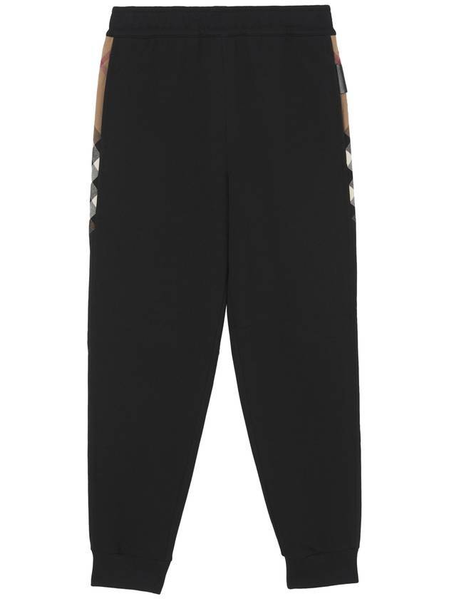 Women's Check Panel Jogger Track Pants Black - BURBERRY - BALAAN 1