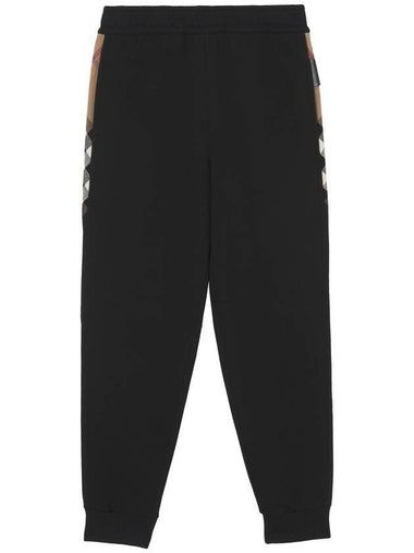 Women's Check Panel Jogger Track Pants Black - BURBERRY - BALAAN 1