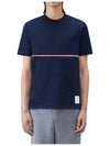 Midweight Jersey Short Sleeve T-Shirt Navy - THOM BROWNE - BALAAN 3