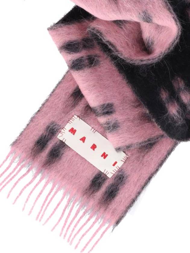 Logo Alpaca Wool Muffler Pink - MARNI - BALAAN 3