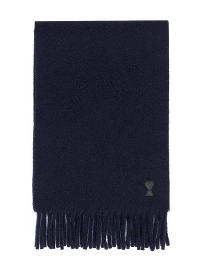 De Coeur Fringe Classic Wool Muffler Navy - AMI - BALAAN 2