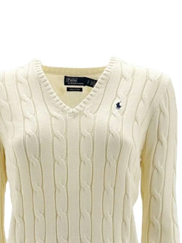 Women's Embroidered Logo Knit Top Cream - POLO RALPH LAUREN - BALAAN 5