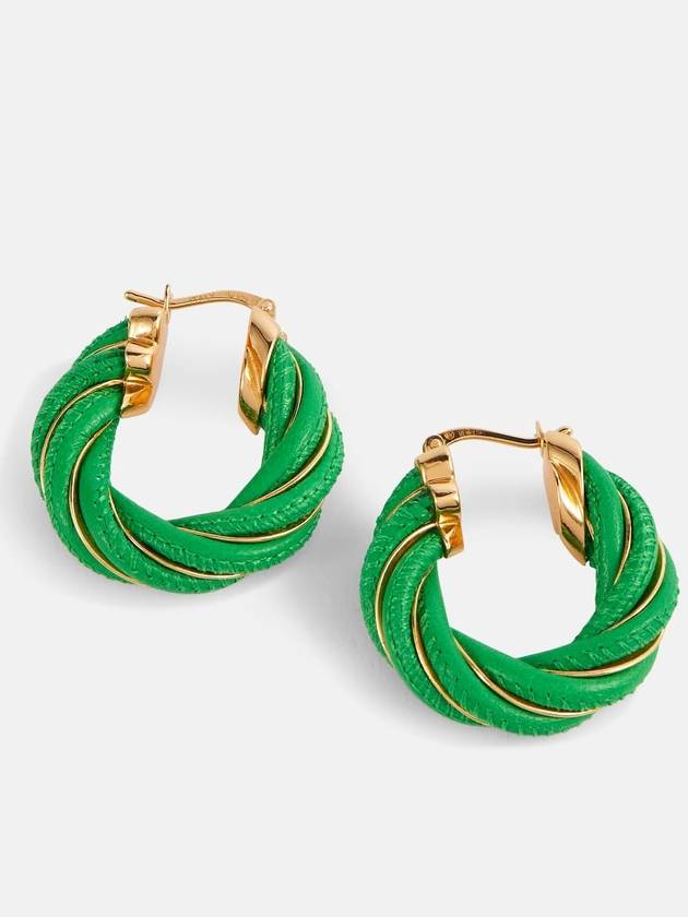 Twisted Hoop Earrings Green - BOTTEGA VENETA - BALAAN 4