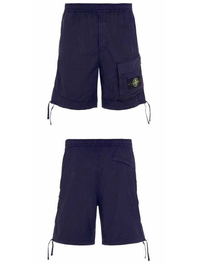 Men's Stretch Cotton Bermuda Shorts Blue - STONE ISLAND - BALAAN.