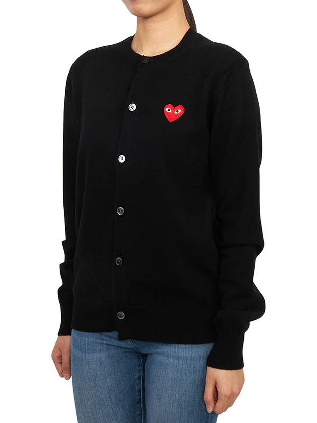 Red Heart Wappen Knit Cardigan Black - COMME DES GARCONS PLAY - BALAAN 4