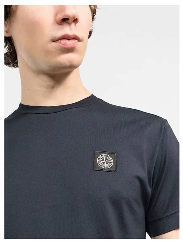 Logo Patch Short Sleeve T-Shirt Navy - STONE ISLAND - BALAAN 7