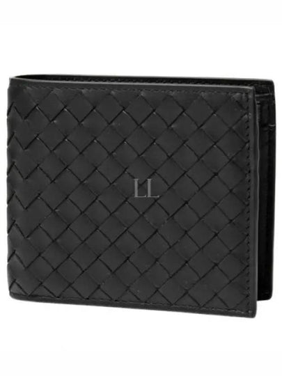 Intrecciato Coin Pocket Half Wallet Black - BOTTEGA VENETA - BALAAN 2