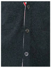 Men's Diagonal Classic Cashmere Cardigan Dark Grey - THOM BROWNE - BALAAN 6