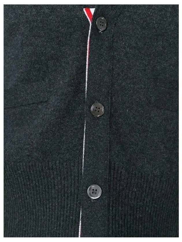 Men's Diagonal Classic Cashmere Cardigan Dark Grey - THOM BROWNE - BALAAN 6