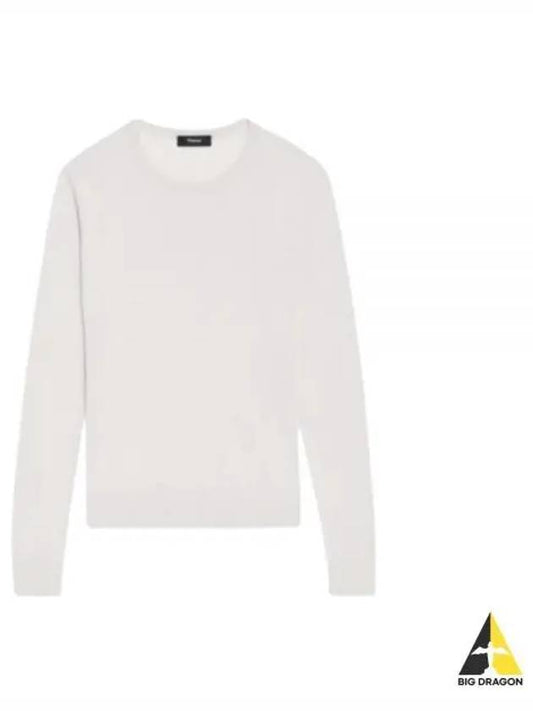 Regal Wool Crew Neck Knit Top New Ivory - THEORY - BALAAN 2