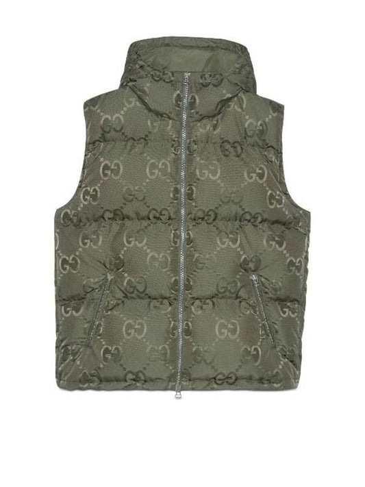 Jumbo GG Canvas Down Vest Green - GUCCI - BALAAN 2