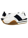 Suede eco friendly material James sneakers white black cream J1292TAP003N - TOM FORD - BALAAN 3