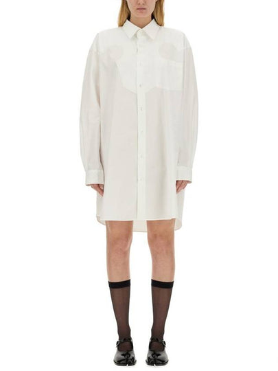 Cotton Poplin Shirt Midi Dress White - MAISON MARGIELA - BALAAN 2