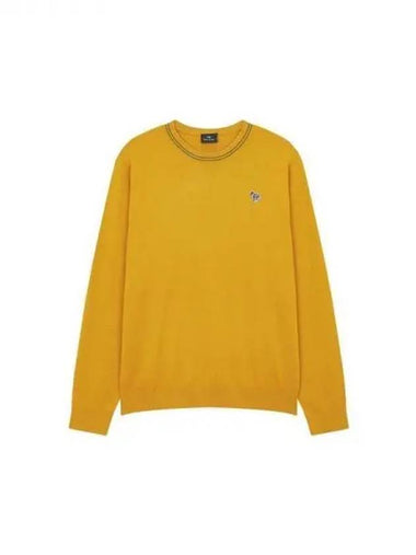 PS zebra patch crew neck knit mustard 270248 - PAUL SMITH - BALAAN 1