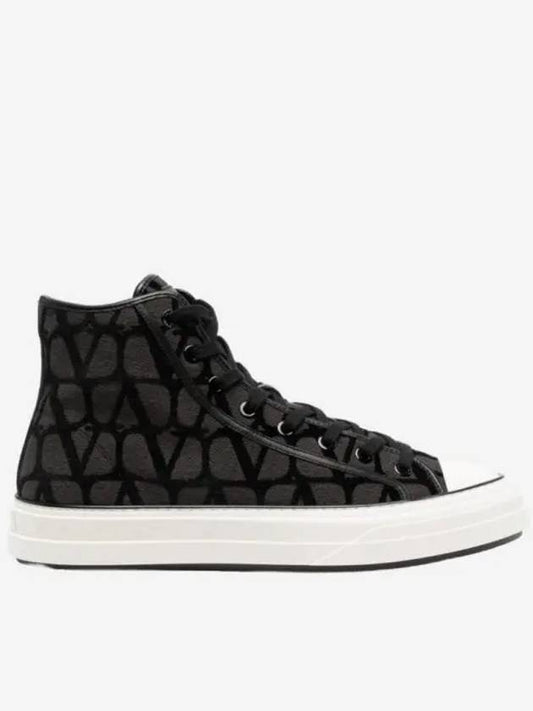 Toile Iconographe High Top Sneakers Brown - VALENTINO - BALAAN 2