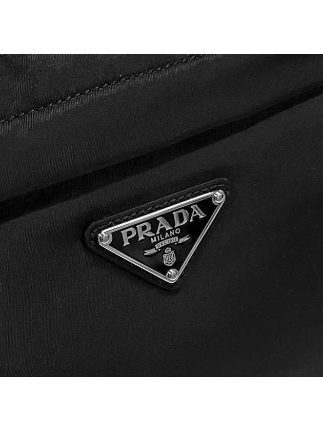 Triangle Logo Nylon Backpack Black - PRADA - BALAAN 4