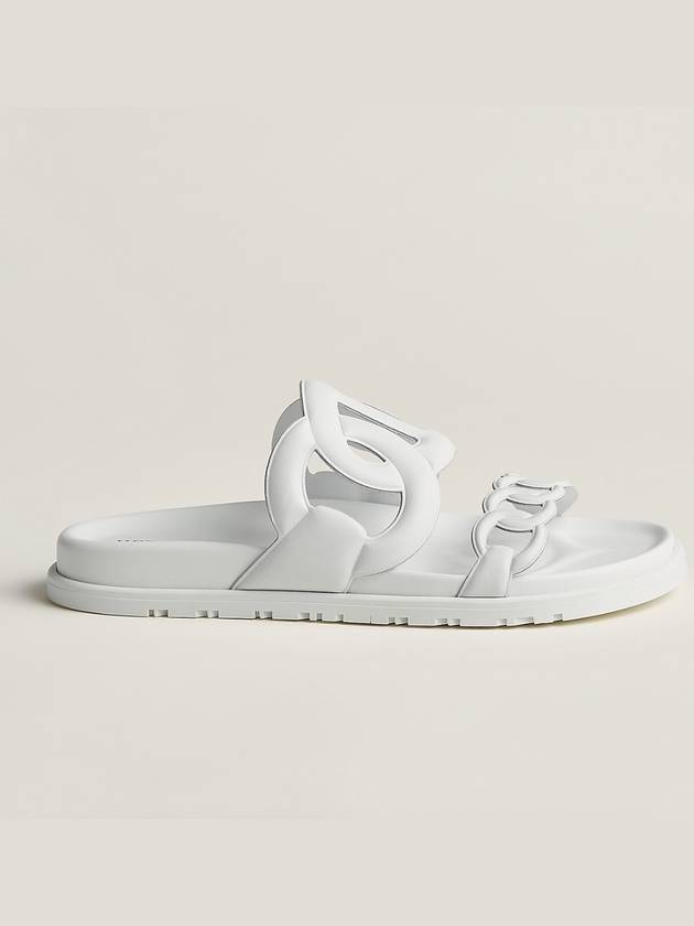 Extra Leather Sandals Blanc - HERMES - BALAAN 3