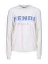 Logo Cashmere Blend Knit Top White - FENDI - BALAAN 2