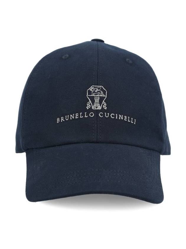 Hat M252D9850CKL84 AI24 NAVY MEDIUM GRAY - BRUNELLO CUCINELLI - BALAAN 3