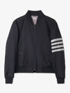 Diagonal Striped Knit Rib Blouson Bomber Jacket Navy - THOM BROWNE - BALAAN 2