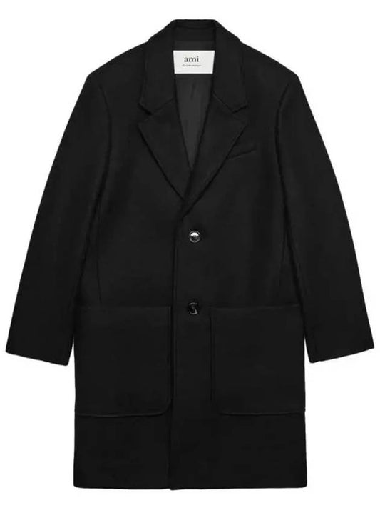 wool single coat black - AMI - BALAAN 2