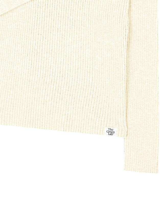 Diagonal neckline slim ribbed knit Ivory - THE GREEN LAB - BALAAN 3