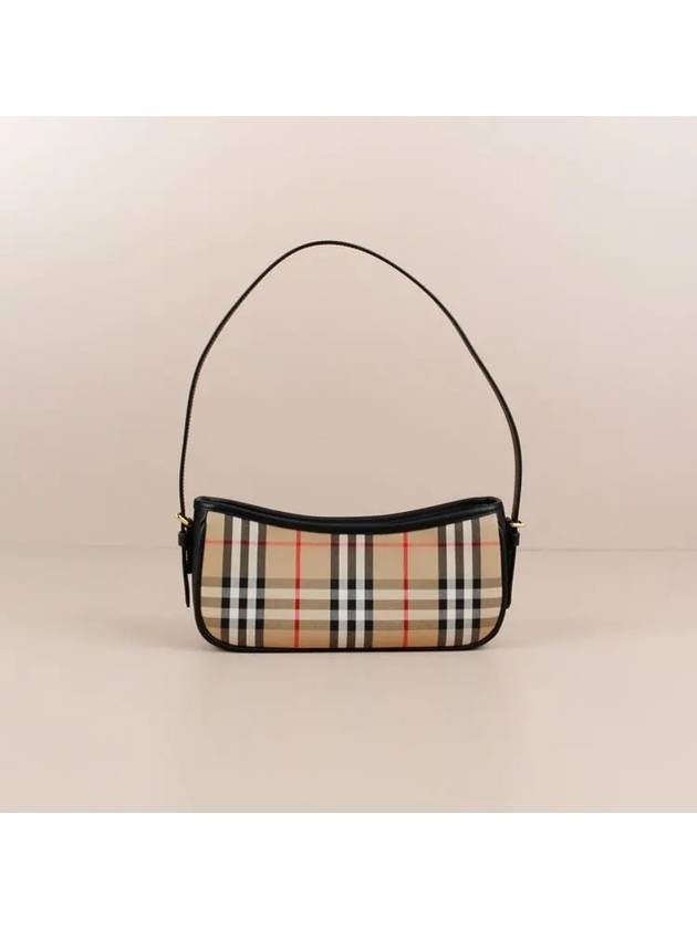 Check Hobo Zipper Shoulder Bag Beige - BURBERRY - BALAAN 3