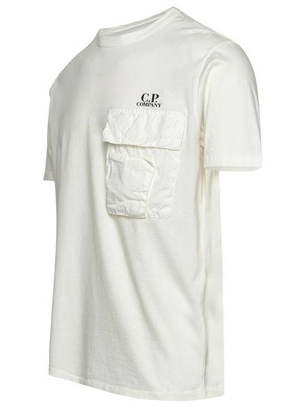 Logo Pocket Crew Neck Cotton Jersey Short Sleeve T-Shirt Gauze White - CP COMPANY - BALAAN 3