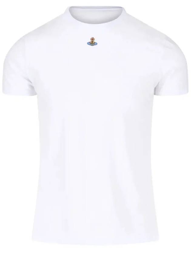 Embroided ORB Peru Short Sleeve T-Shirt White - VIVIENNE WESTWOOD - BALAAN 3